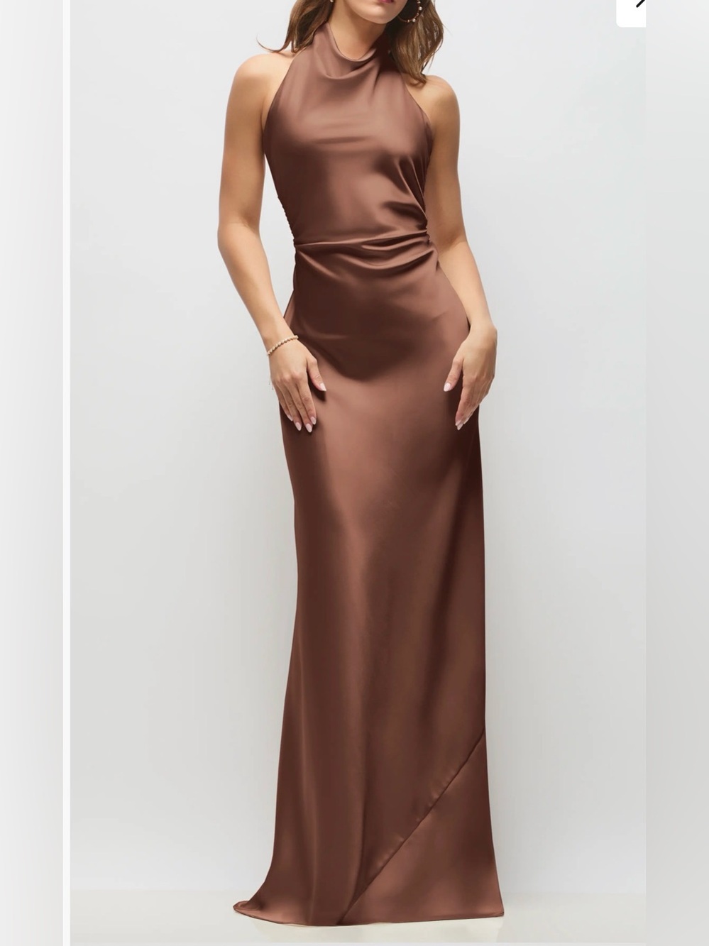 NEW After Six Style 6926 Leona Bias Cut Satin Halter Charmeuse Dress, Size 2